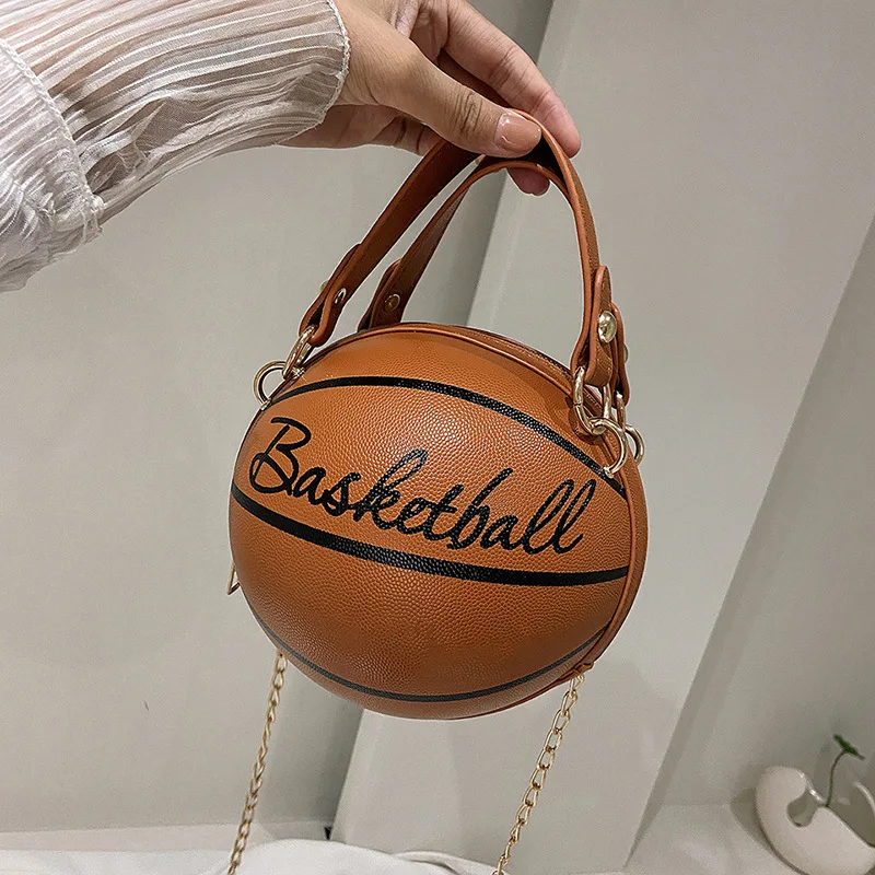 

2025 Crossbody Bag New Network Red Personality Fun Pink Ins Versatile Chain Football Basketball Shoulder Bag Small Round Bag