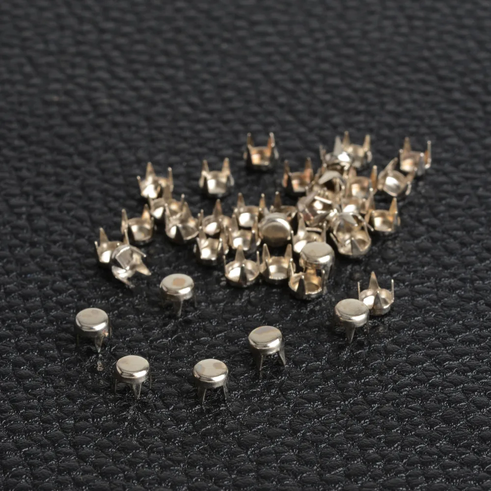 1000pcs 4mm Round Flat Apparel Sewing Studs Nailheads Rivet Spike Punk Leathercraft Bracelets Clothes rivet cuir Sewing tachas 