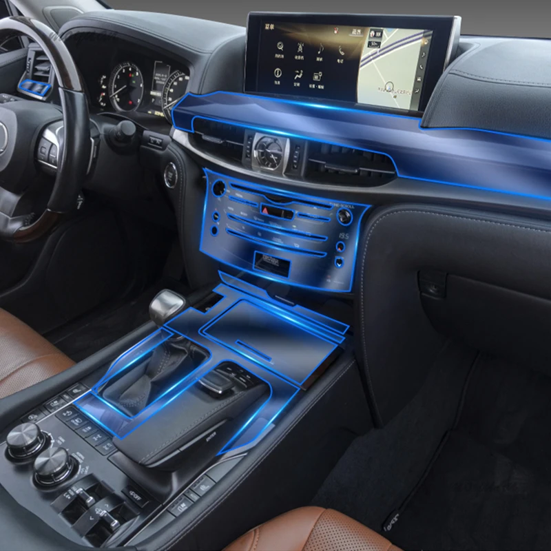 

Tpu Transparent Film for Lexus LX LX570 2016-2022 Car Interior Sticker Center Console Dashboard Air CD Gear Door Windows Panel