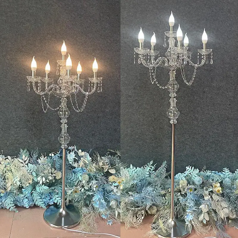 Wedding props window welcome area photo luminous wedding acrylic transparent European crystal lamp road guide