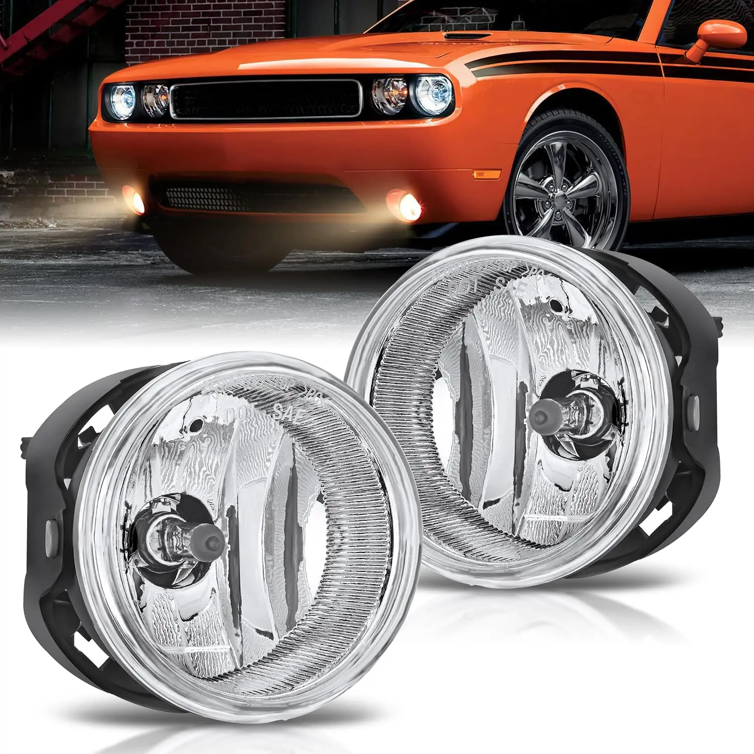 Nilight Fog Lights Assembly Compatible with 2008 2009 2010 Dodge Challenger 2005 2006 2007 2008 2009 2010 Dodge Grand Caravan Charger Caliber Nitro Avenger Chrysler Town&Country Pacifica Jeep Patriot