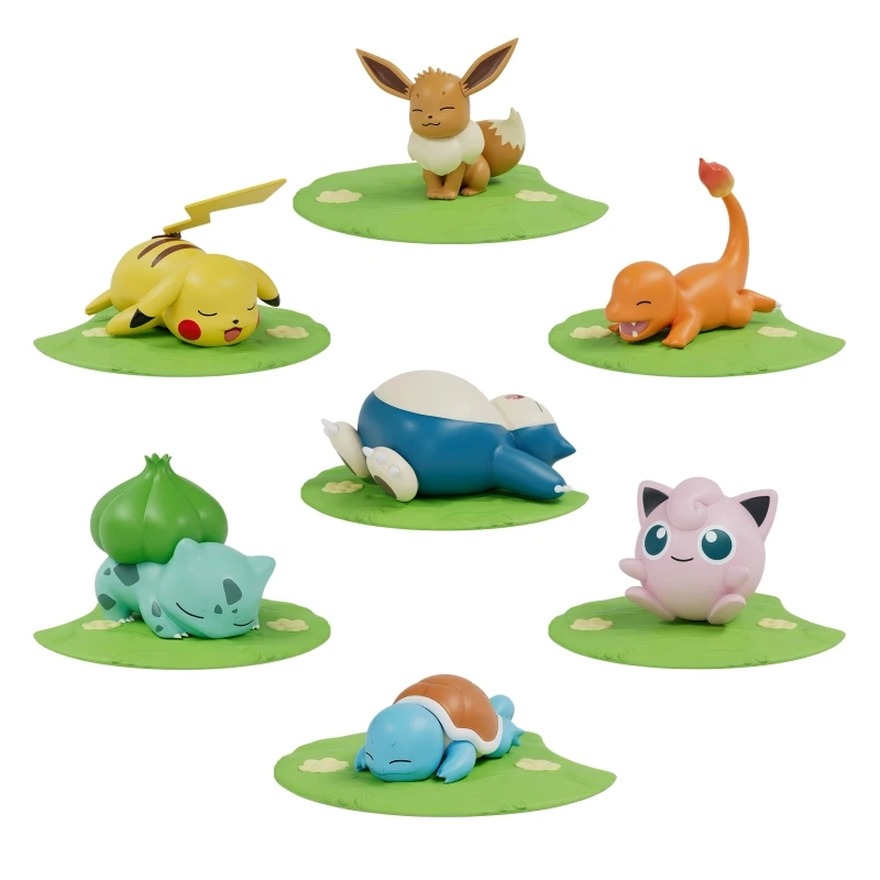    Pokemon-Figuren-Spielzeug Pikachu Eevee Charmander Bulbasaur Snorlax Niedliche kleine Desktop-Dekoration Sammlerstück Auto-Ornament
