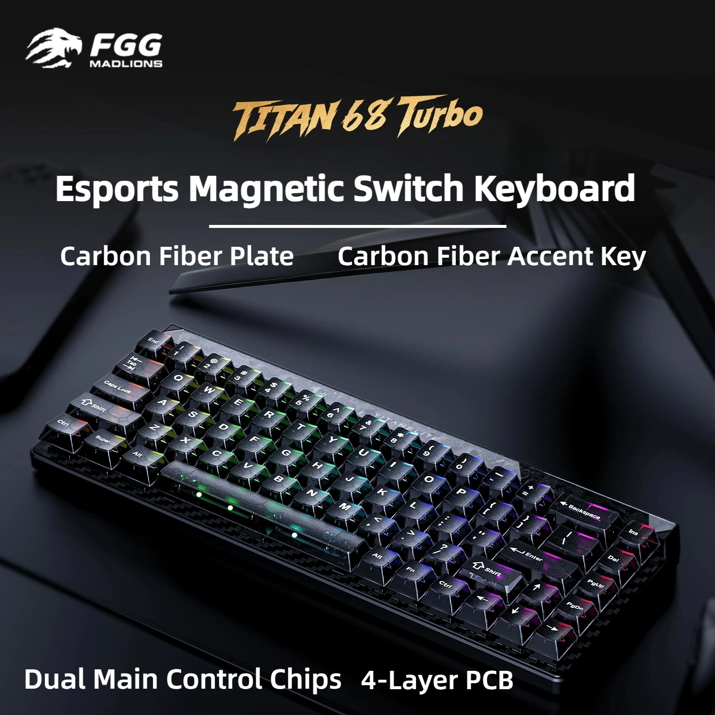 

FGG Madlions Titan68 Turbo Magnetic Keyboard 8K Hz 0.08ms Low Delay Hifi Esports Gaming Keyboard Win/Mac PC Gamer Gift Office