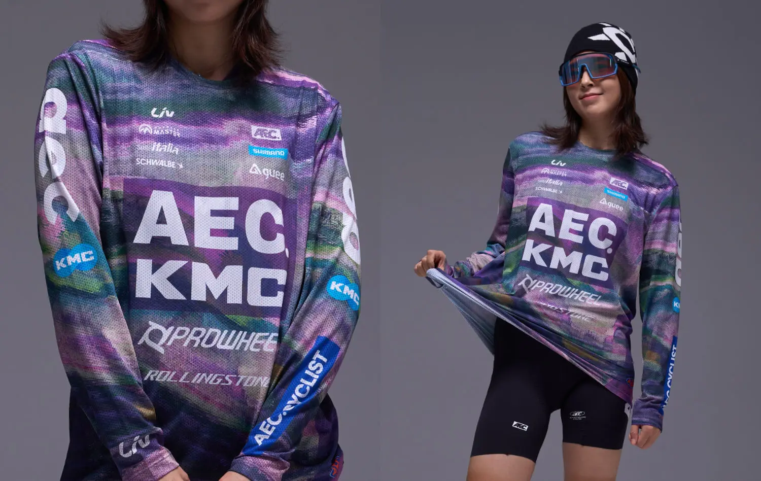 AEC.CYCLIST Damen Herren Radsporttrikot Unisex Oversized Fahrrad-T-Shirts Atmungsaktiv Schnelltrocknend Fahrrad-T-Shirts KMC Team Radsport-T-Shirt 3XL – Detail 4