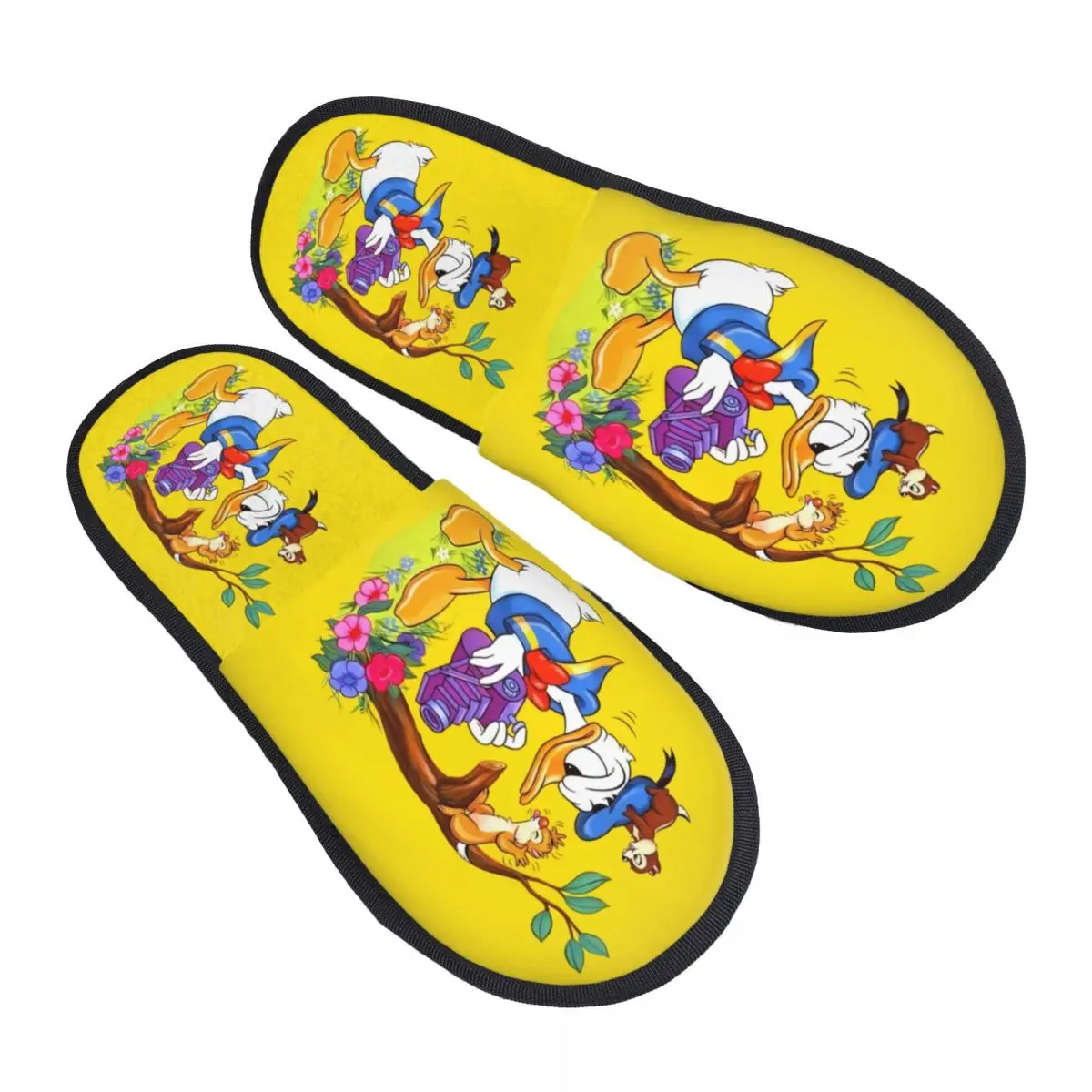 

Custom Donald Duck Guest Slippers for Hotel Women Cute Duck House Slipper