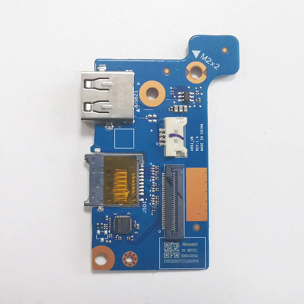 Lector de tarjetas de interfaz de conector USB para ordenador portátil Samsung, placa de botón de encendido, NP550XDA, nb2772 _ PCB _ USB _ V6 BA83-03814A