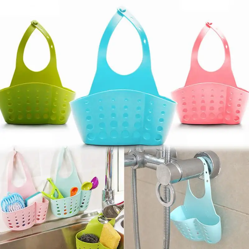 Sink Drain Rack Shelf Sponge Storage Holder Hang Sink Basket Bag Soap Dish Drainer Kitchen Organizer Gadget Bathroom Accessories