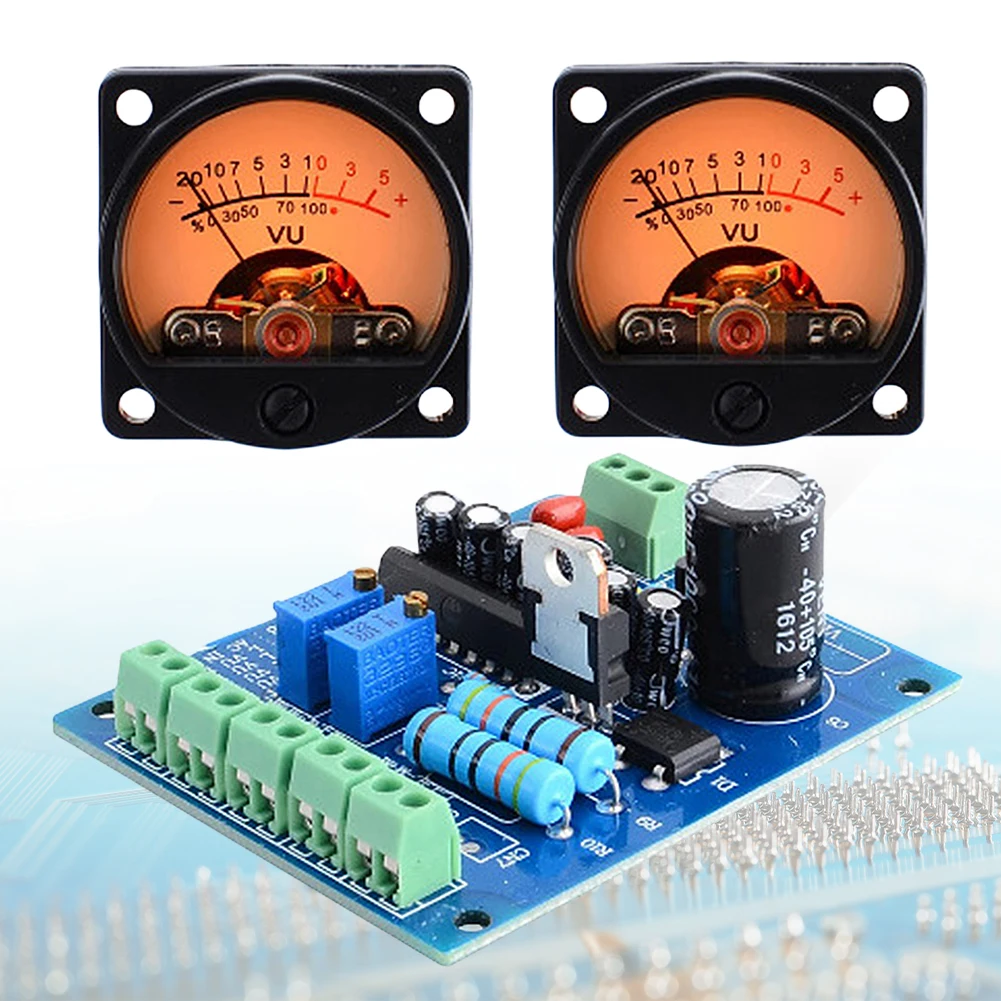 6V-12V Panel VU Meter 630 ohms 500μA Round Analog Back Light Recording Audio Level Amp Amplifier Indicator Adjustable WithDriver