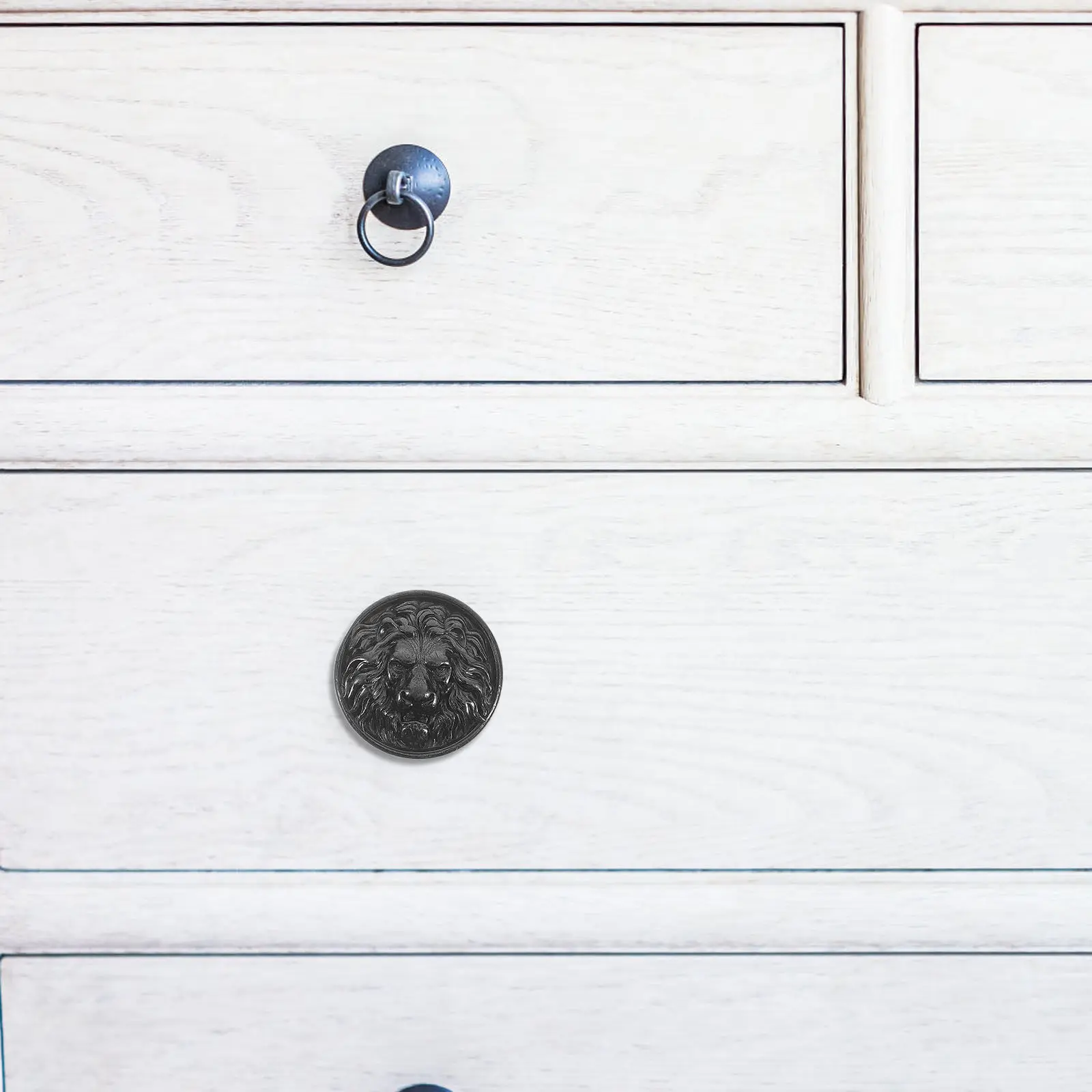 Lion Head Cabinet Knobs 3pcs, Zinc Alloy Drawer Pulls for Wardrobe & Dresser, Retro Style Easy Install