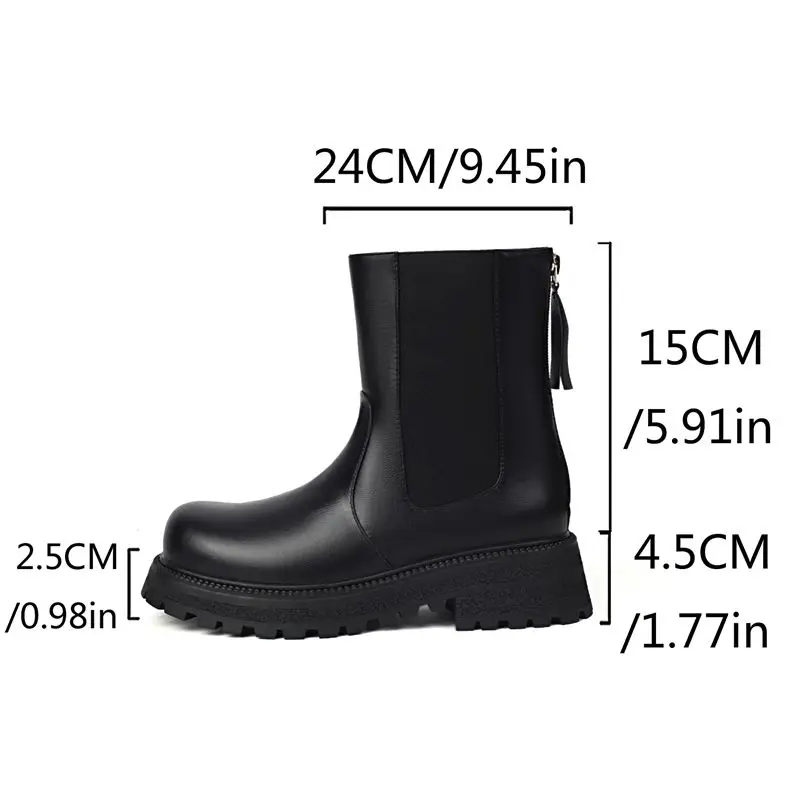 

ORCHALISA Classic Women Ankle Boots Round Toe Thick Heels 4.5cm Back Zipper Small Size 31 32 33 Vintage Casual Female Short Bota