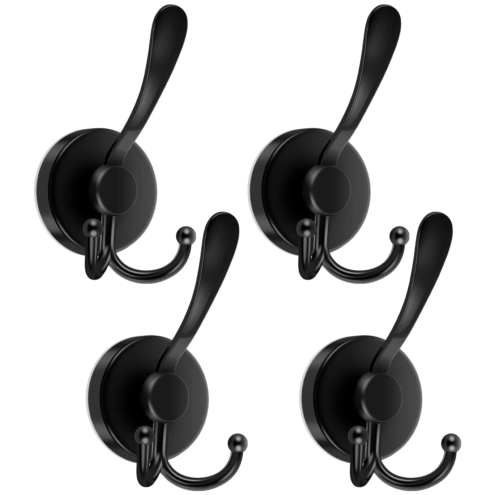 4PCS/2PCS Three Prong Wall Hook No-Drill Shower Hooks Removable Towel Hooks Suction Hooks Up 15 LBS for Bathroom and Kitchen