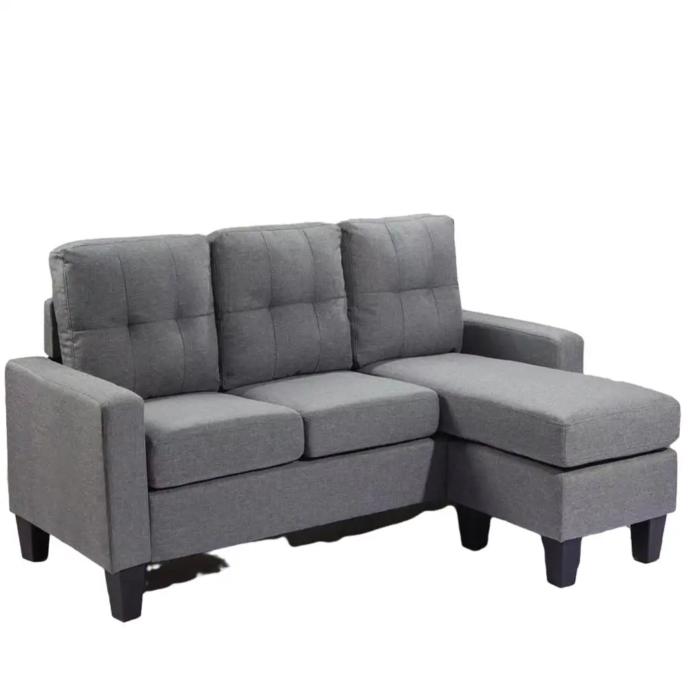 Modern Design Corner Couch Sofa L Shape Sectional Fabric Living Room Sofas