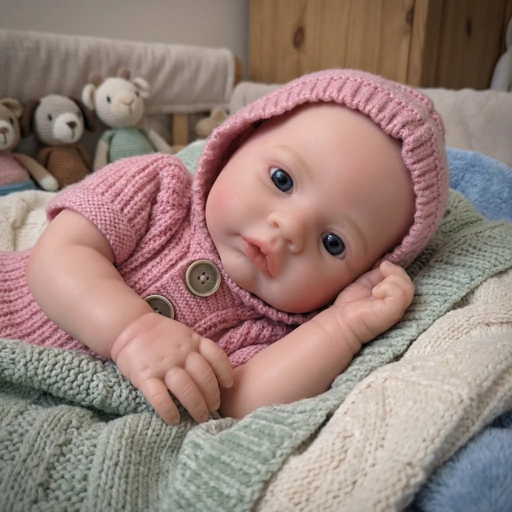 18 Inch Meadow Full Silicone Reborn Baby Doll Bald Awake Eyes Lifelike Hand Painted Realistic Collectible Toys For Girls