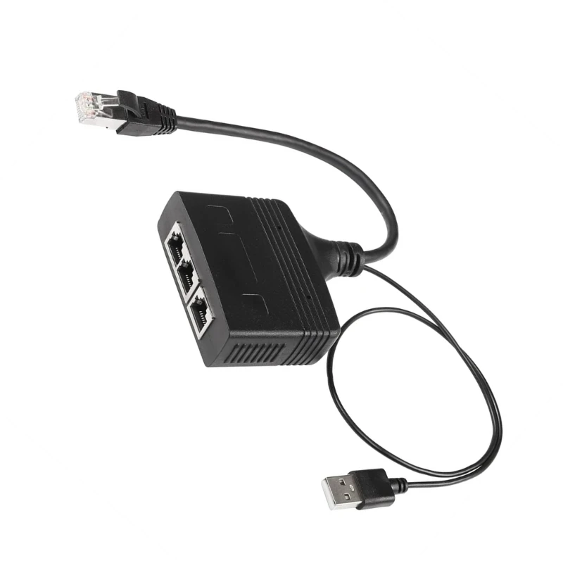 Bộ chuyển mạch mạng 3 cổng 100 Mbps Bộ chuyển mạch Ethernet RJ45 Bộ chuyển đổi PC 3 trong 1