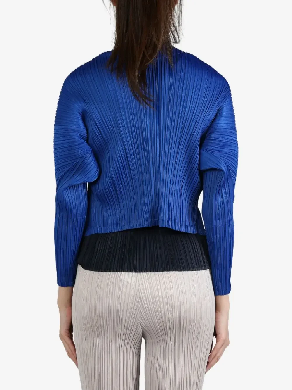 YUDX Miyake Pleated Royal Blue Front Button Drop Shoulder Long Sleeves Jacket 2024 Fall New Arrivals