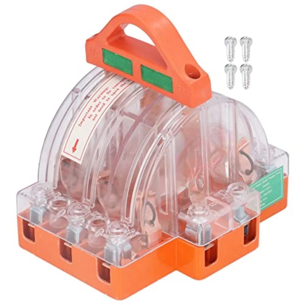 

3P Transparent Double Pole Power Switch 32A 63A 100A 380V for Industrial and Household Use with Dual Head Power Conversion