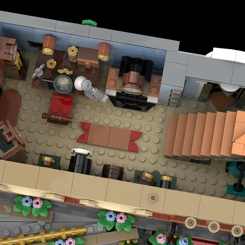 3123 قطعة MOC مستقيم تيودور نزل الزاوية وحدات نموذج اللبنات DIY بها بنفسك ألعاب إبداعية الطوب الاطفال هدايا عيد الميلاد عيد الميلاد #3