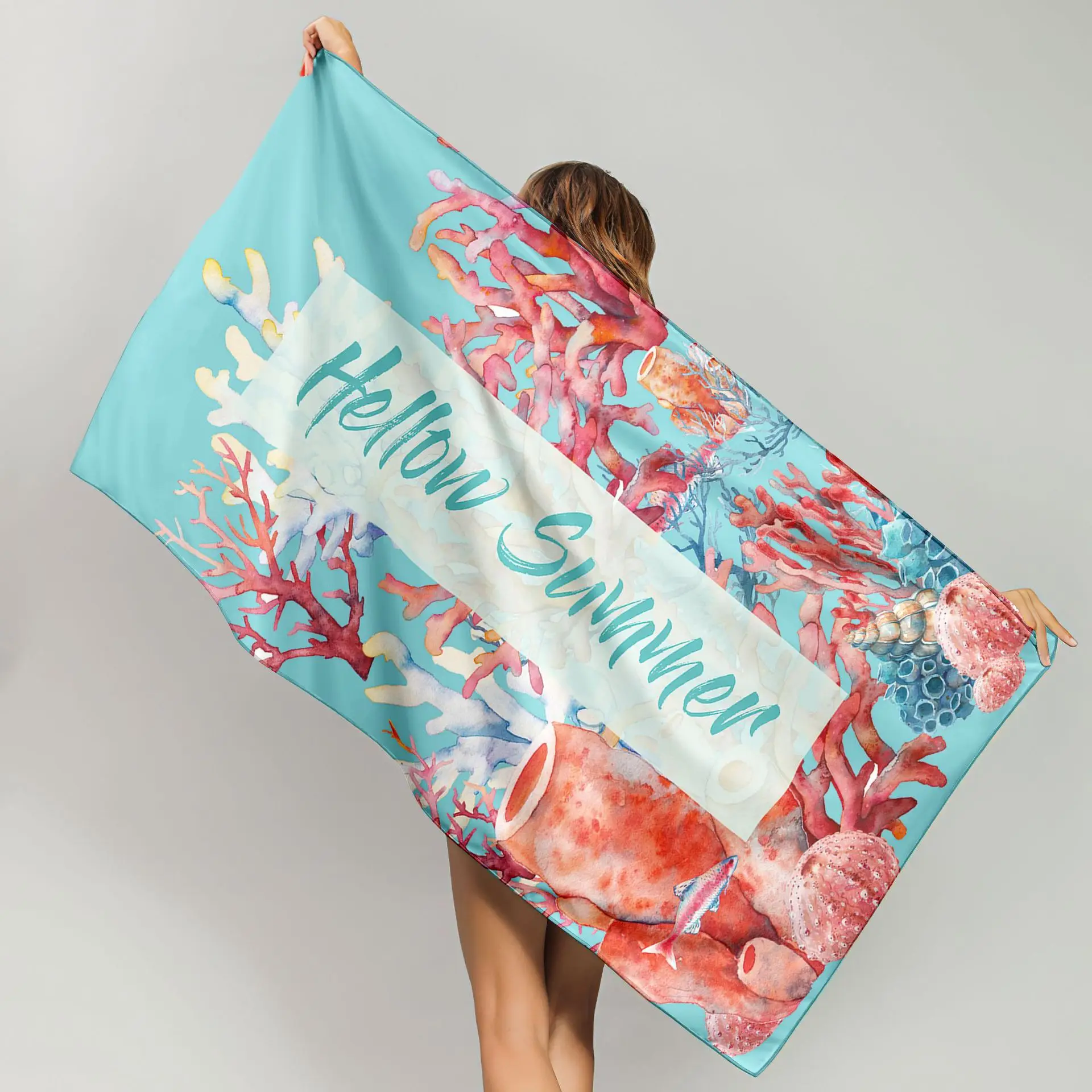 Butterfly on Black Print Beach Towel Elegant Insect Design Swimming Cover Up Holiday Souvenir