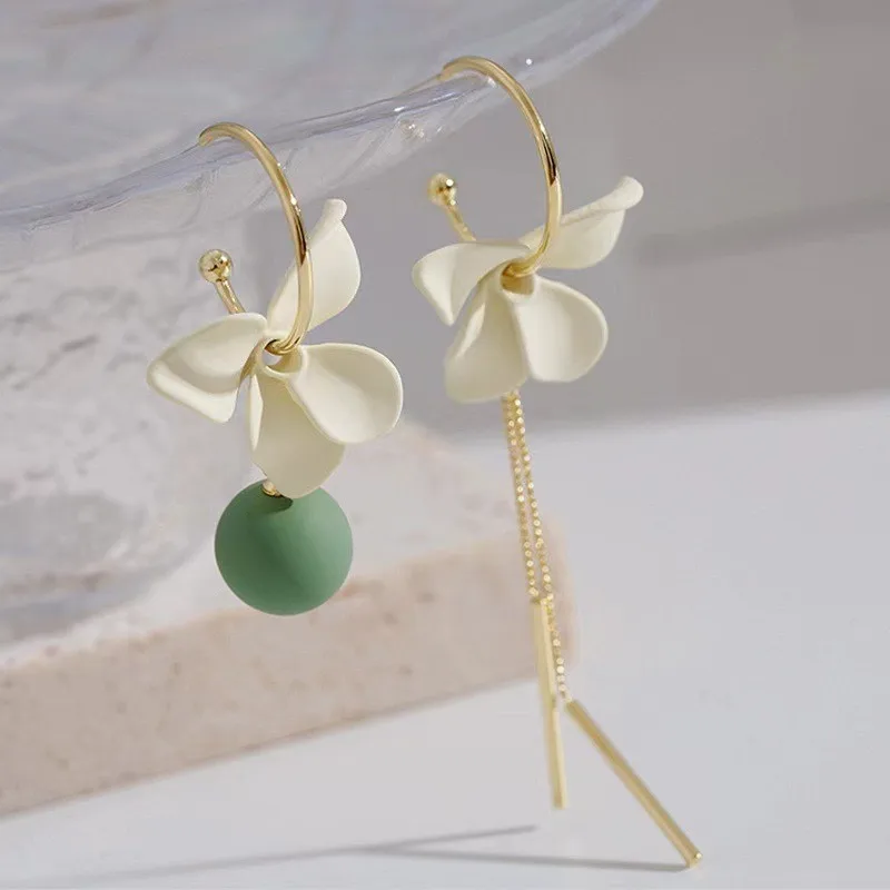 925 Silver Needle French Fresh Flower Earrings For Women Jewelry 2026 Trending New Korean Fashion Gentle Women's Drop Earrings