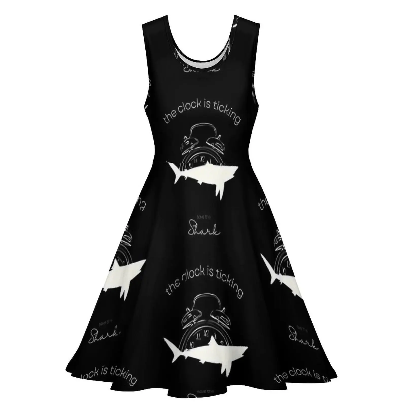 Save The Sharks Dress The Clock Is Ticking Sexy Dresses High Waist Aesthetic Oversized Skate Dress Women Design Vestido