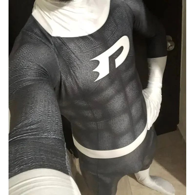 Adults kids Daniel Phantom cosplay costume printed superhero Halloween bodysuit Zentai suits