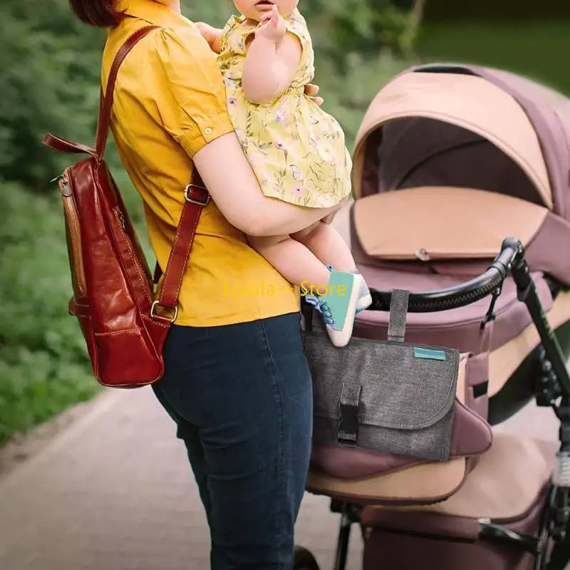 Y4QA Portable Waterproof Baby Changing Pad With Storage Pockets Soft Memory Foam Pillow For Newborns Travel