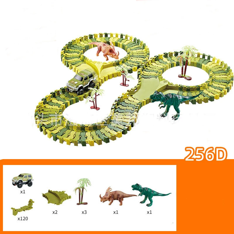 2025 big mouth dinosaur model Tyrannosaurus rex electric rail car toy variety assembly children's Ferris wheel park car track se