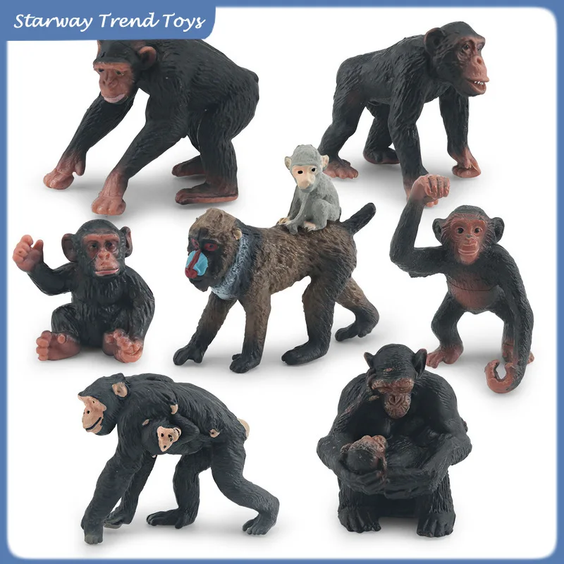 

Realistic Gorilla Animal Model Set Highly Detailed Animal Figurines Ideal for Children's Cognitive Development Decorative Toy