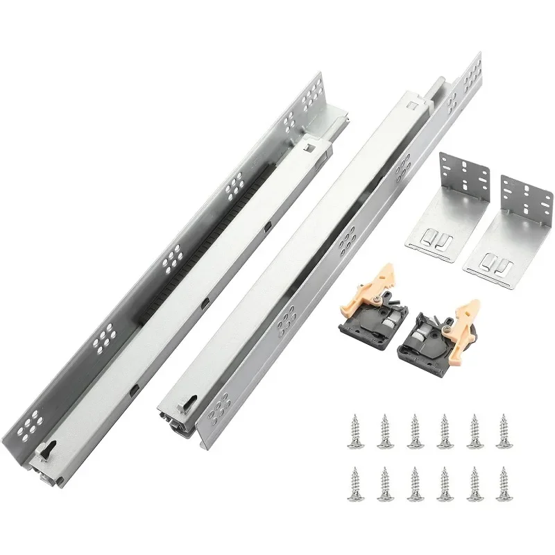 

6 Pairs of 21 Inch Undermount Bottom Mount Soft Close Drawer Slides Full Extension 100LB Capacity Drawer Rails Including