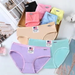 Women's Cotton Briefs Underwear Sexy Panty Solid Color Comfortable Low Rise Lingerie Underpants Intimates Short Seamless Panties