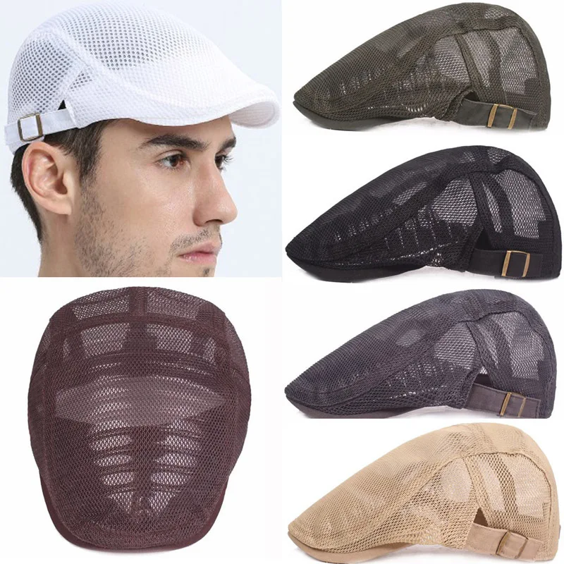 Mesh hat for men and women mesh duckbill hat for spring and summer, breathable and sunshade Literary youth beret