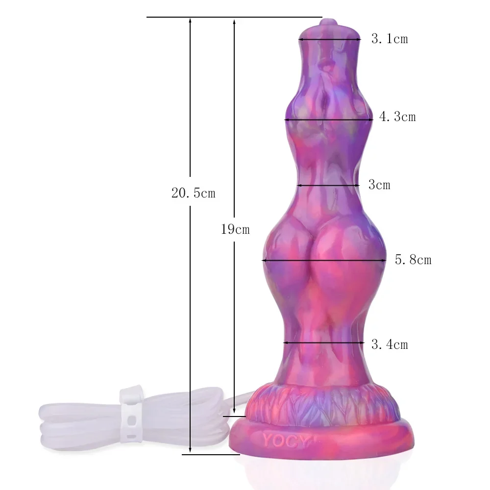 2023 FAAK Silicone Luminous Squirting Penis Fantasy wolf Knot Ejaculation Dildo Anal Beads Glowing in Dark Sex Toys For Women