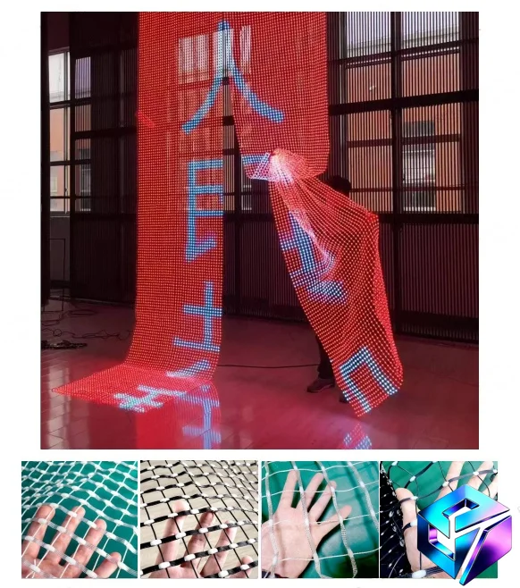 P15 P20 P25 Transparent Flying Flag LED DisplayHoisting Flexible Advertising Screen For Outdoor Event Show view 5