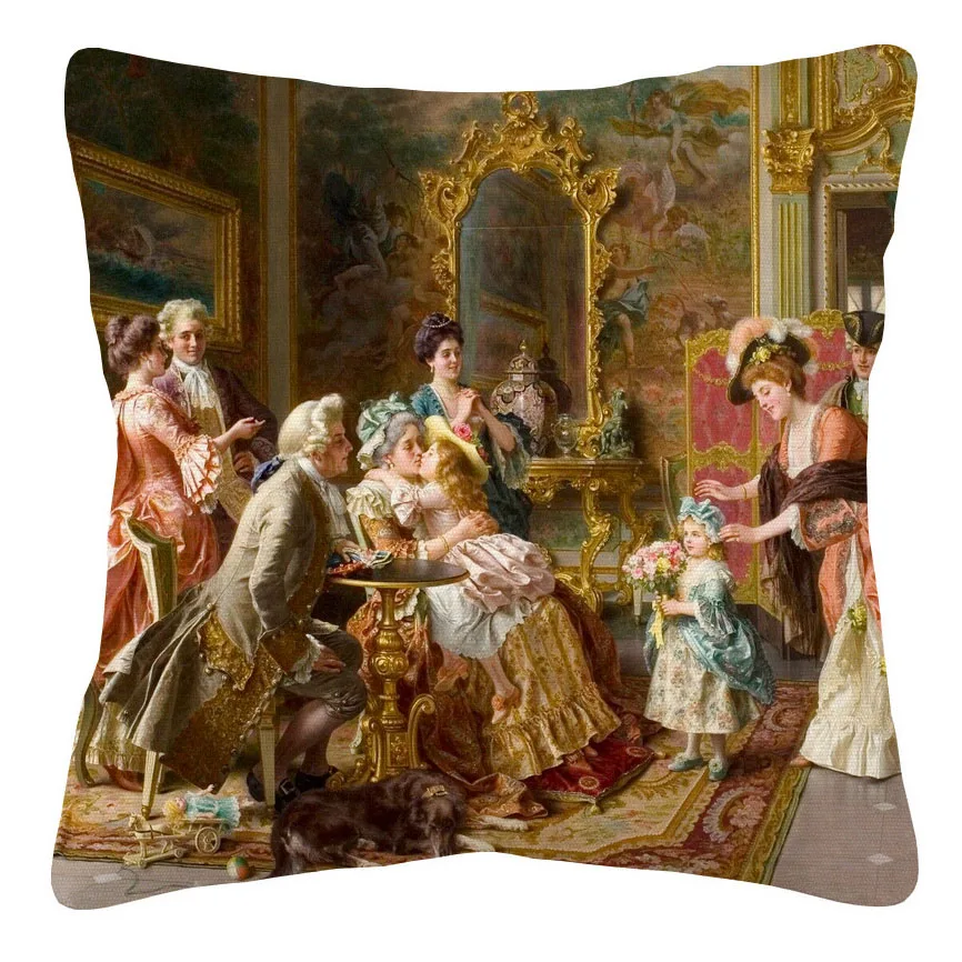 European Victorian Royal Court Ladies Women Cushion Cover Pillow Case view 5