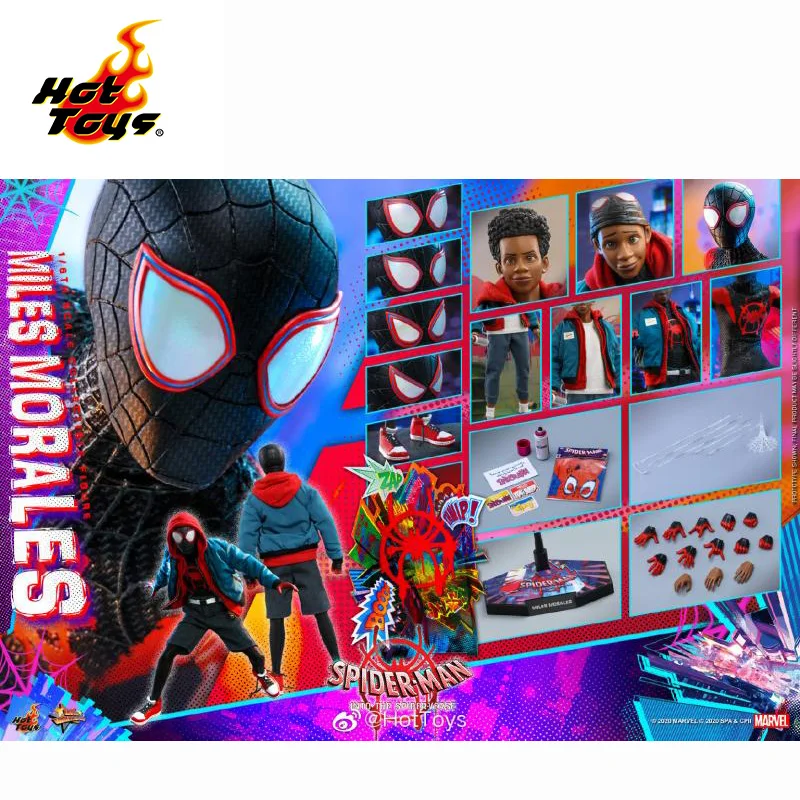 

In Stock Original Hottoys HT 1/6 MMS567 Miles Morales Spider-Man Into the Spider-Verse Anime Action Figures Collection Model Toy