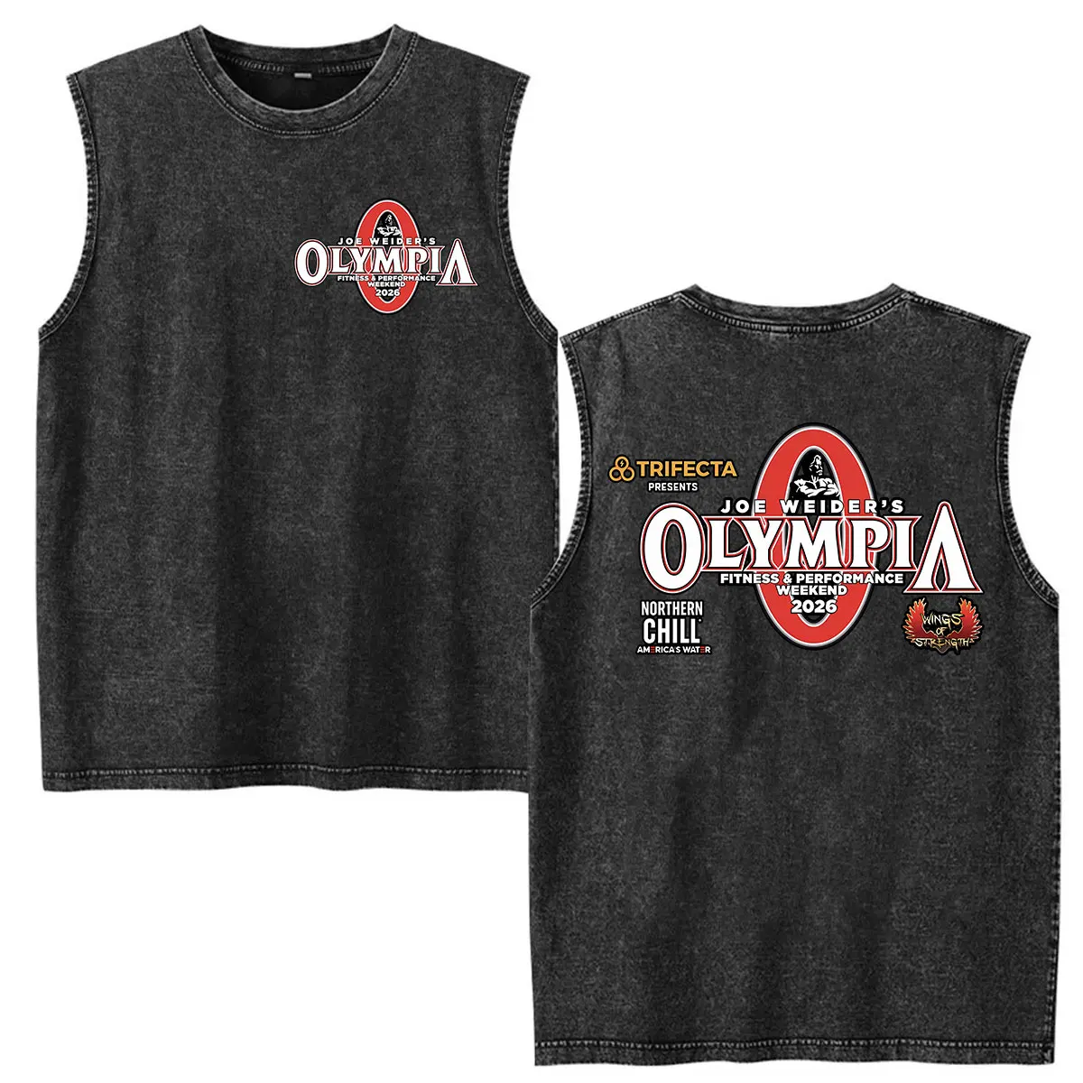 Olympia Gym Skeleton Fitness Washed Vest T-Shirts Herren Vintage Hochwertiges Baumwoll-T-Shirt Mann O-Ausschnitt Tanktop Oversized T-Shirt – Detail 6