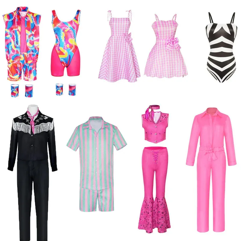

Movie Margot Robbie Prince Princess Cosplay Costume Dress Top Pants Kids Girls Full Set Women Halloween Carnival Party