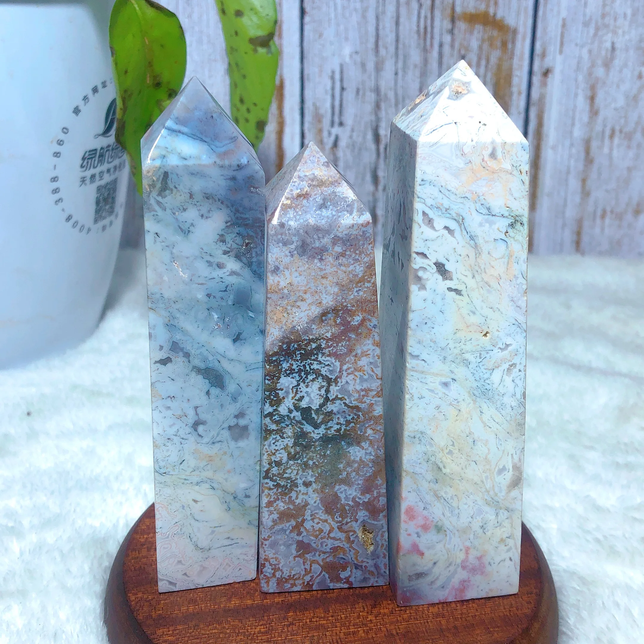 

Natural Crystal Ocean Jasper Colorful Tower Point Gemstones Mineral Energy Reiki Home Decorations Gift