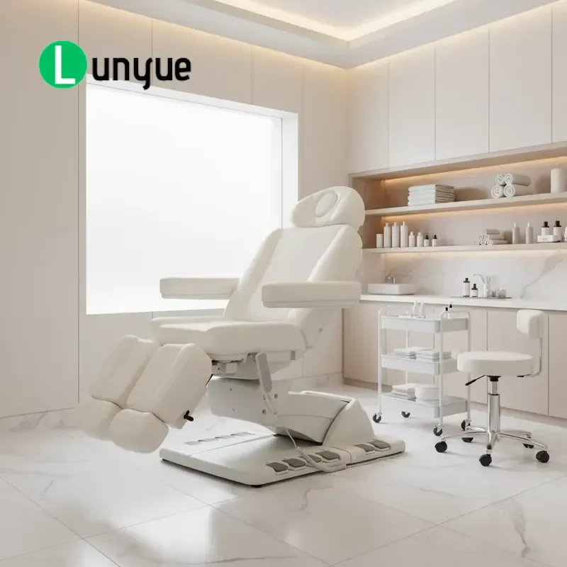Electric Lift Tattoo Chair 3 Motors White Facial Bed Split Legs Pedicure Chair for Medical Clinic Beauty Spa Professional Use