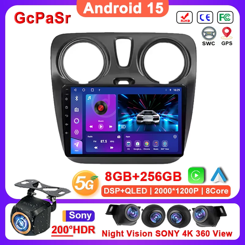 

Android 15 For Renault Lodgy 2021 For Dokker 2012 - 2020 Multimedia Head Unit Car Player Auto Radio Navigation GPS Stereo DVD