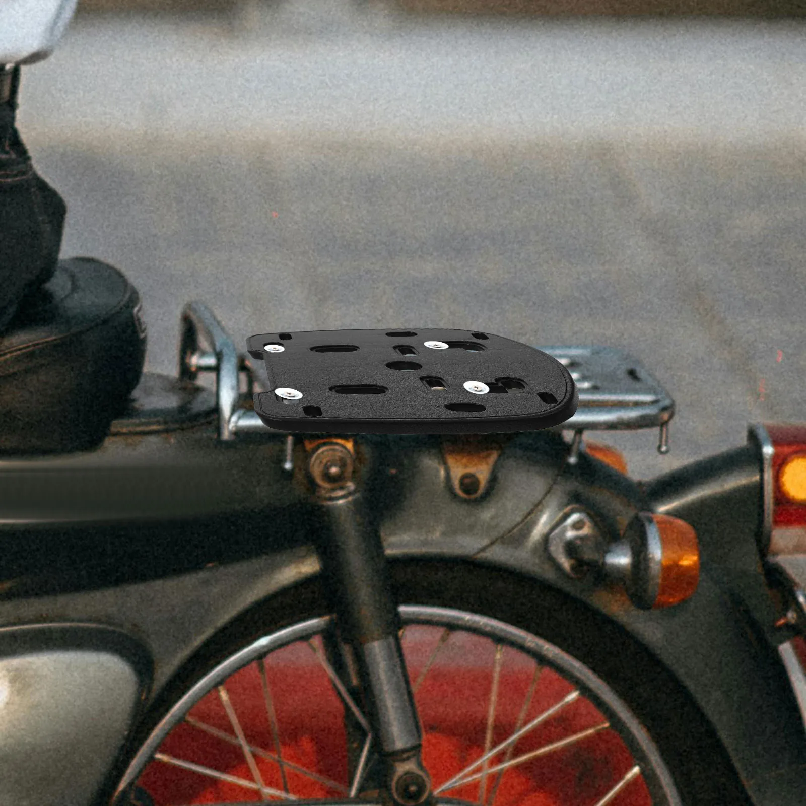 1Set Motorcycle Rear Top Box Mounting Hardware Kit Thickened Base Plate Adapter for Universal Luggage Rack Trunk Case Mounting