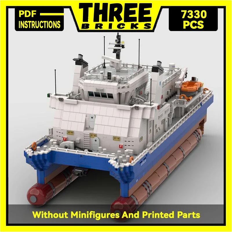 Moc Building Blocks Warship Model Series Coast Guard Cruiser Technical Bricks DIY Assembly Famous Toys For Childr Holiday Gifts