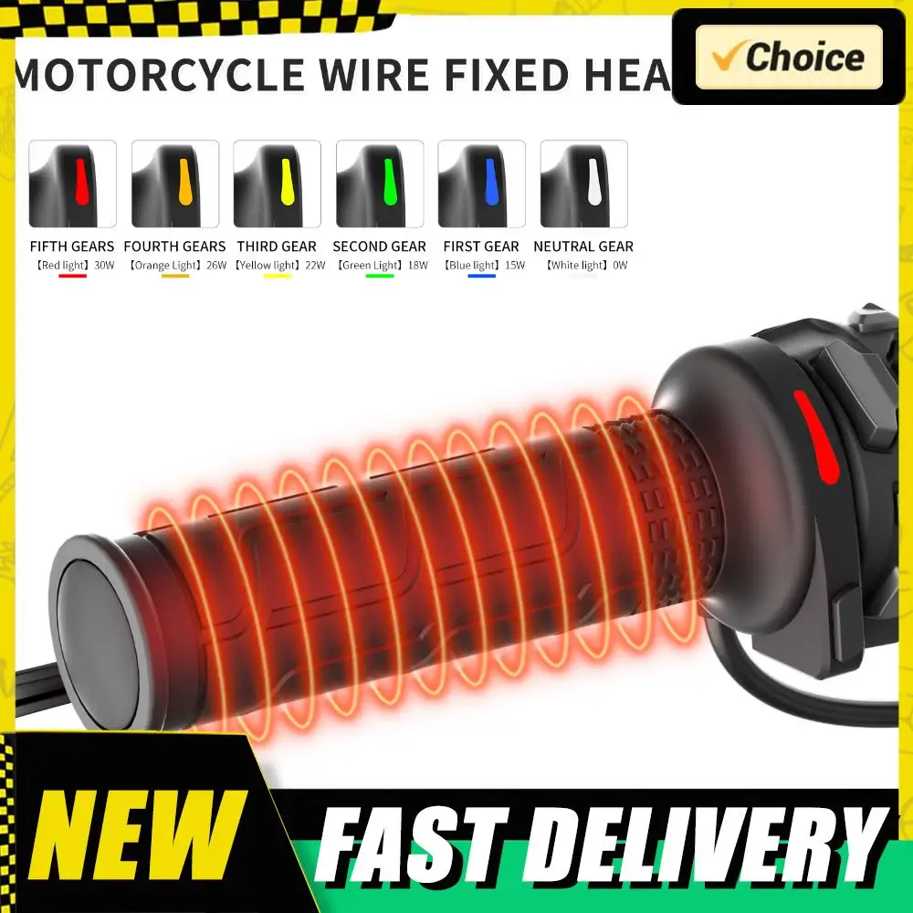 

Мотоциклетные ручки с подогревом, 6 передач, грелка, электрическая ручка с подогревом, 22 мм, универсальная противоскользящая ручка с быстрым нагревом, грелка для рук