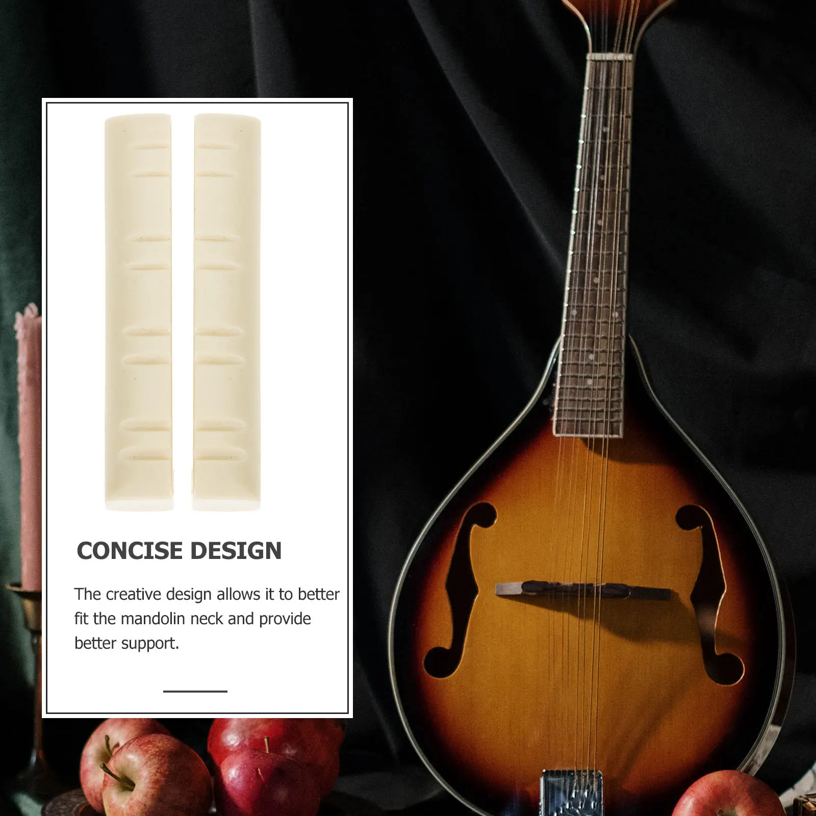 2Pcs Sturdy Wear Resistant ABS Mandolin Nut Set for Clearer Richer Melody Mandolin String Support Bridge Saddles Replacement