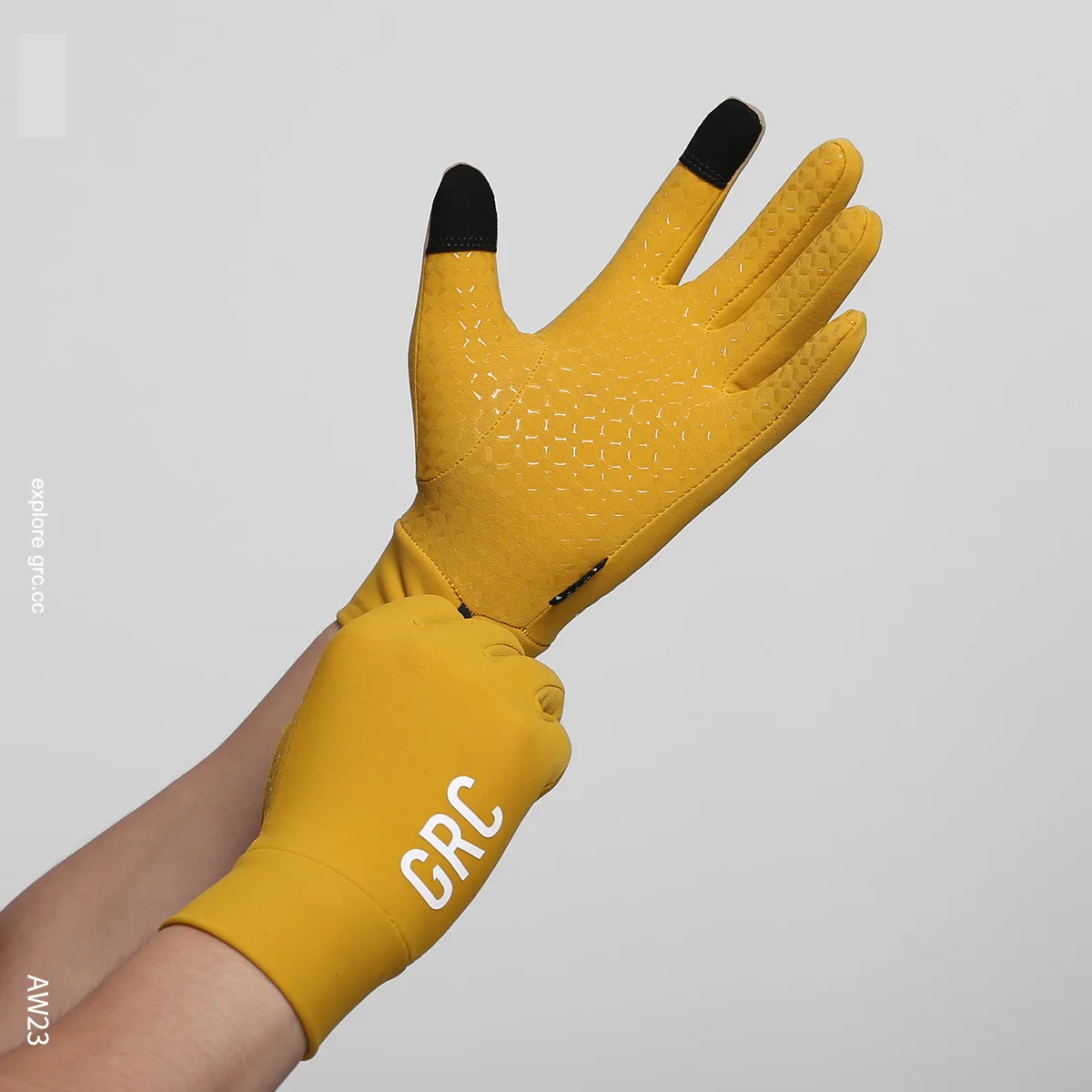 GRC Fietshandschoenen Volledige Vinger TECH Winddichte Thermische Fleece Handschoenen voor Road MTB Bike Winterrijden