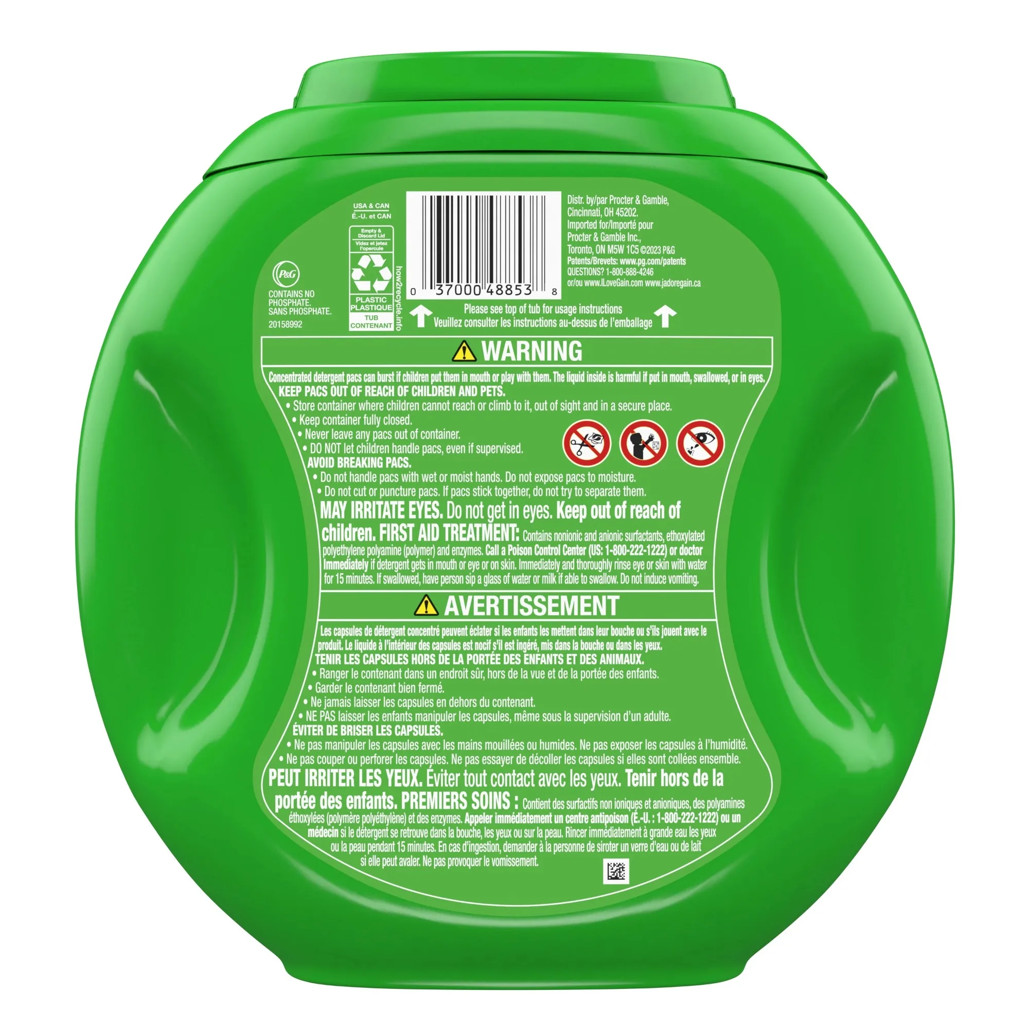 

3-in-1 Laundry Detergent Pacs, Original Scent, 60 Count