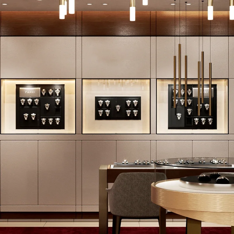 

High end watch display rack, counter, display window, live broadcast, props jewelry boxes