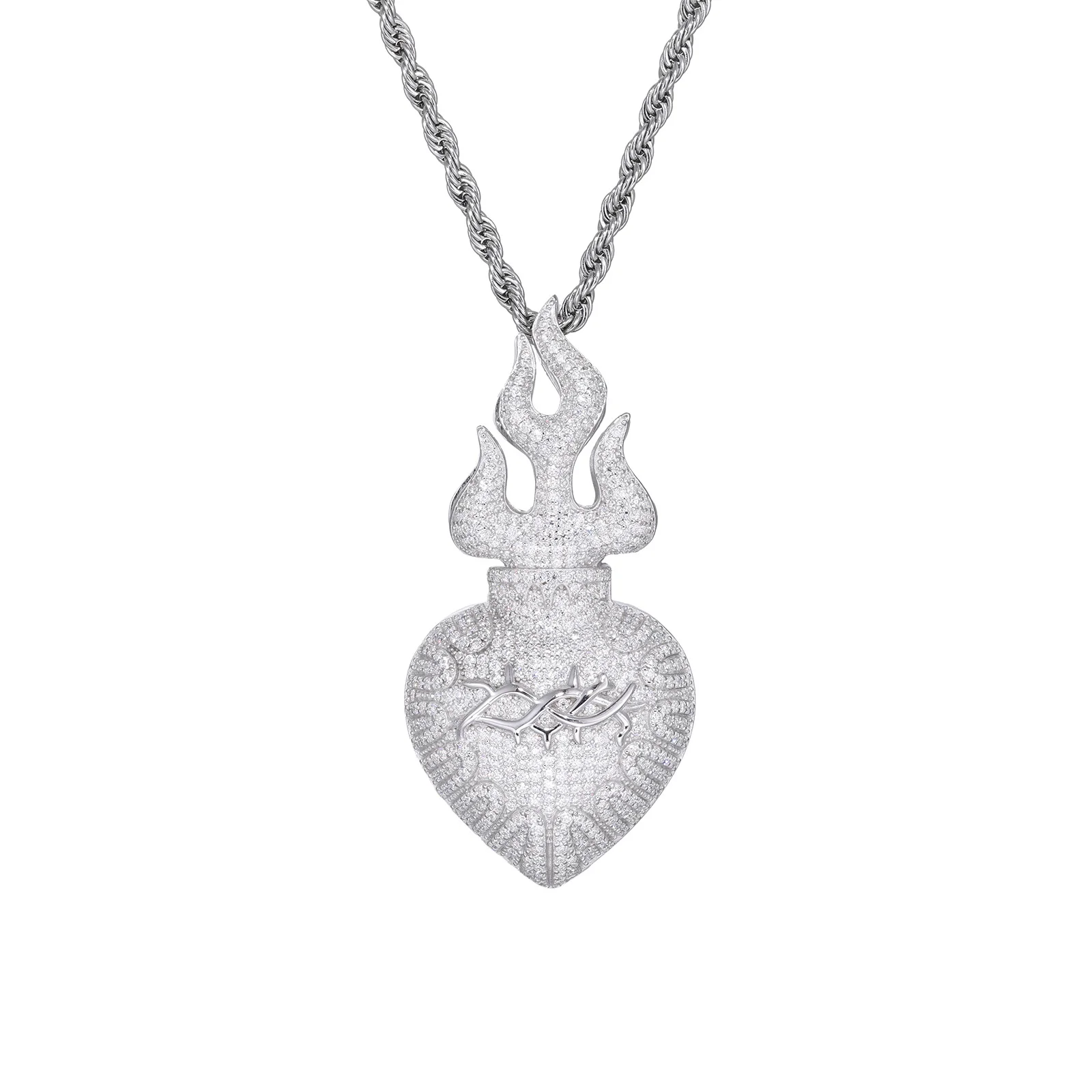 Hohe Qualität 2025, Neuankömmling, beliebter Anhänger aus 925er Silber, vollständig aus Iced Out, Moissanit, Hip-Hop-Schmuck als Geschenk