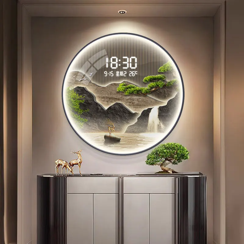 Luxury Led Wall Watch Interior Modern Aesthetic Design Creative Minimalist Clock Wall Chinese Style Fashion Saat Home Decor