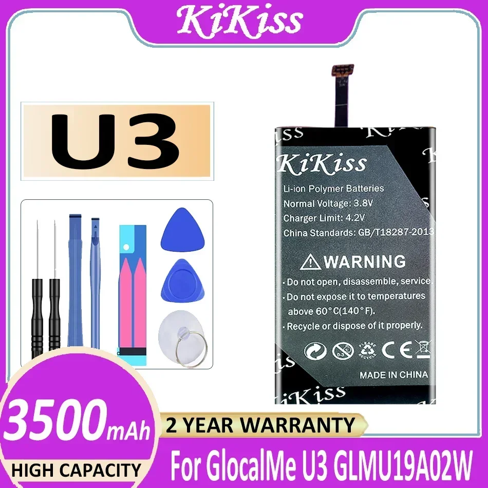 

Мощный аккумулятор KiKiss 3500 мАч/4100 мАч для GlocalMe U2 U2S U2CS E1 U3 GLMU19A02W Bateria